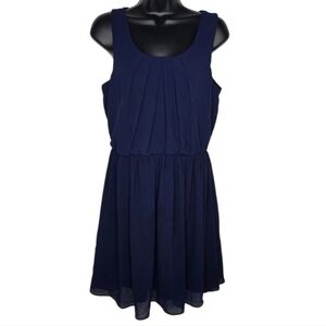 by & by Navy Dress With Crochet Lace Detail